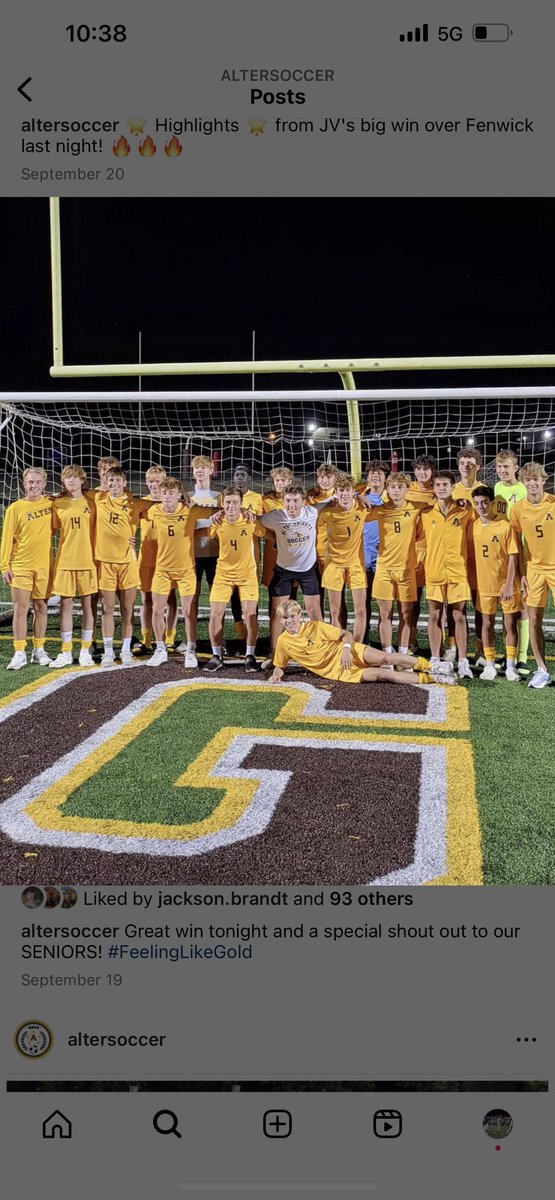 Fun senior night last night, as we got the 28-7 win against GCL rival McNick. I went 4/4 on xps. I completed the McNick sweep this week as <a href="/AlterSoccer/">Archbishop Alter Mens Soccer</a> and I got the crucial 2-1 win to keep our GCL Title hopes alive. Overall great week for my boys <a href="/AlterHSFootball/">Alter HS Football</a> <a href="/AlterSoccer/">Archbishop Alter Mens Soccer</a>