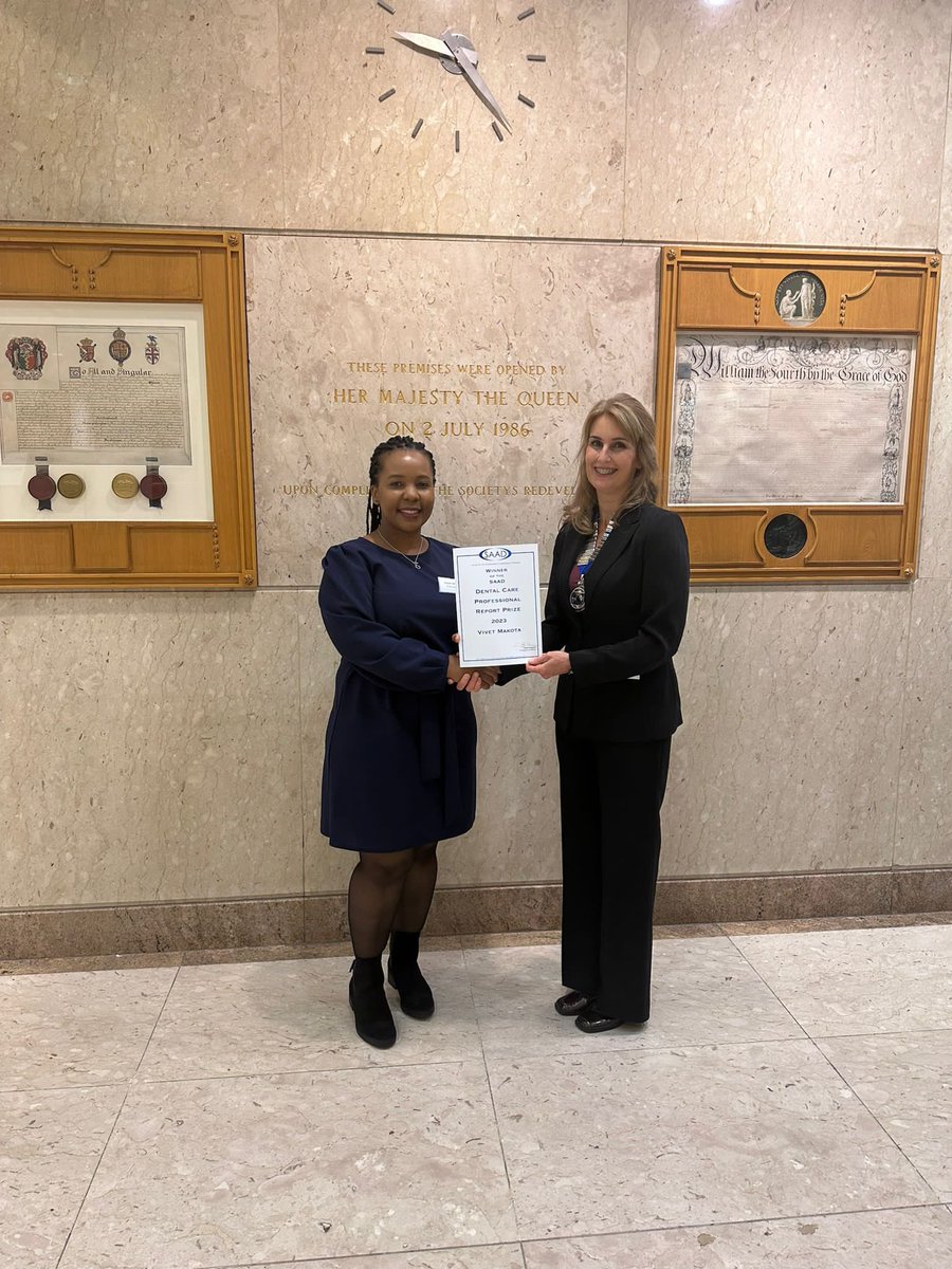 MiliDoshi7's tweet photo. Really interesting and informative day at the #SAAD symposium.  Lovely to see our dental nurse Viviet collecting her certificate for The DCP prize essay @sashnhs https://t.co/Za8u5WiWtK