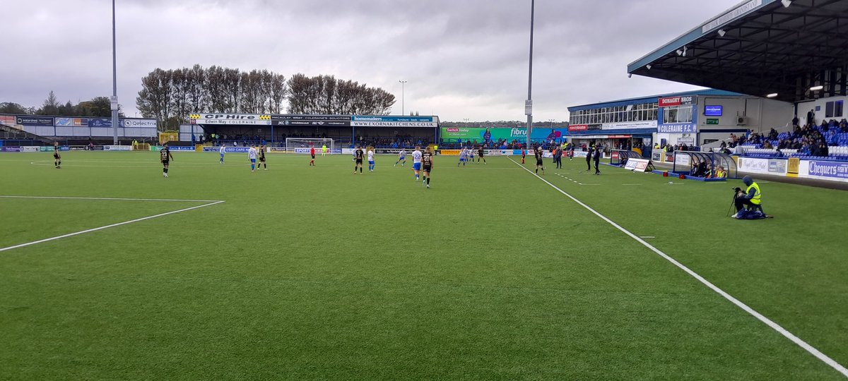 Neroli51's tweet photo. @melissashelleyx Couldn't get to Windsor today, so  I went  to the showgrounds. Not many Coleraine fans left with 10 mins to go. https://t.co/saCn8HcXgE