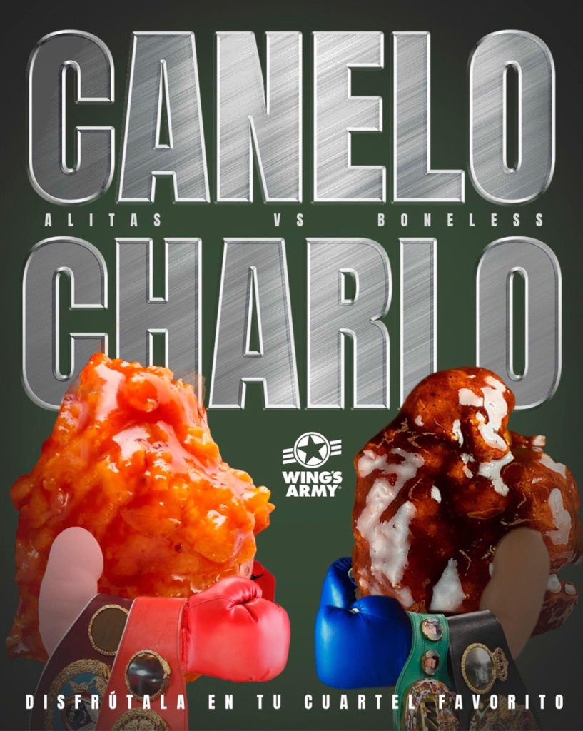 WArmyTultepec's tweet photo. 📌Este Sábado 30 de Septiembre tenemos una cita en #WingsArmyTultepec 🫵 para disfrutar de la pelea #Canelo Vs #Charlo 9Pm ¡Te esperamos! 
Shots GRATIS🥳😈👌 https://t.co/gswd01fAYr