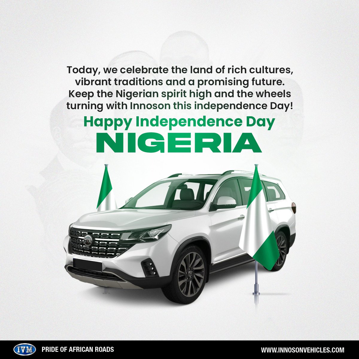 innosonvehicles's tweet image. Celebrating 63 years of resilience, unity and progress! Let's steer our way to greatness with Innoson. Happy Independence Day, Nigeria!