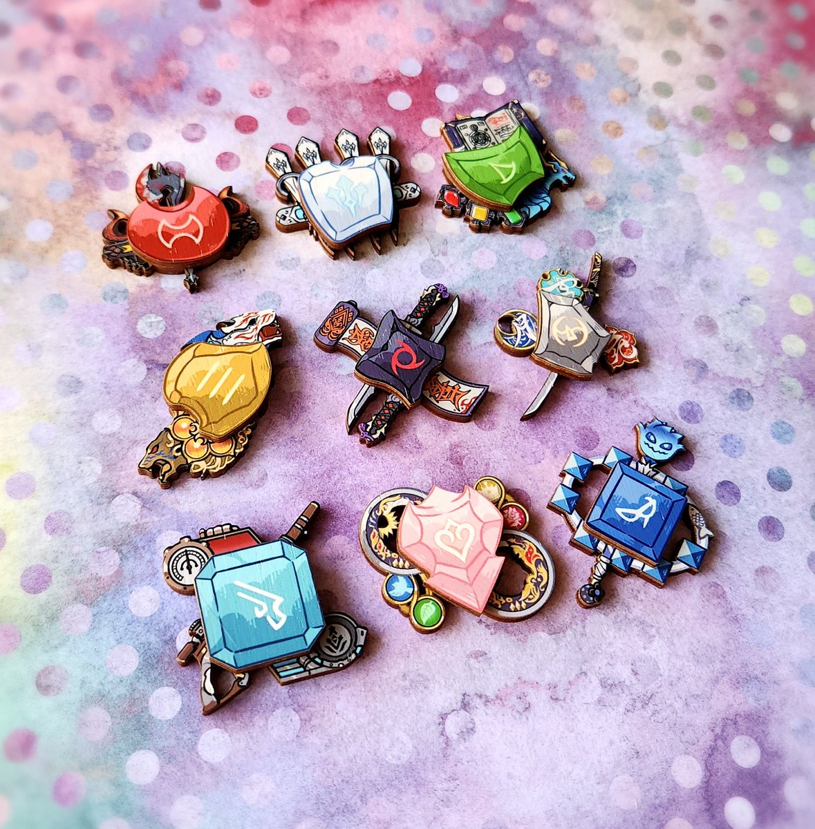 Vurororo's tweet image. Job stone pins have been restocked on my etsy (link in bio)! Thanks so much for waiting, everyone. I made more this time, so it should be much easier to get the classes you want! 🥳

#FFXIV #FF14