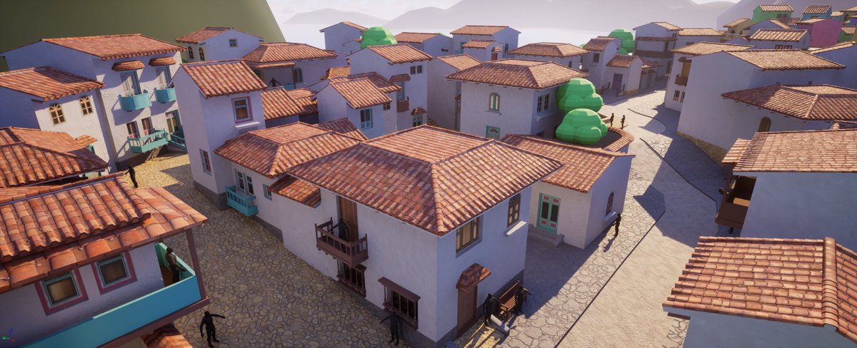 For the last two weeks I've been working hard to create the roofs of the map I'm building on. There's still a lot to do to improve them, but we're getting there! 🇨🇴✨

#EnvArtMastery #UnrealEngine5 #gameart #3dartwork #WIP #environmentart