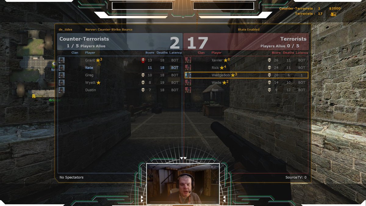 WedgeBob's tweet photo. Well, while I was busy watching both @_Sashaino_ and @xshelbers grinding #CS2 in the background, I just went to grind out my favorite #BombDefusal map in #CSSource in that of #Tides. Rather healthy wins on both teams, I must say. :) https://t.co/yJ62iO7NdW