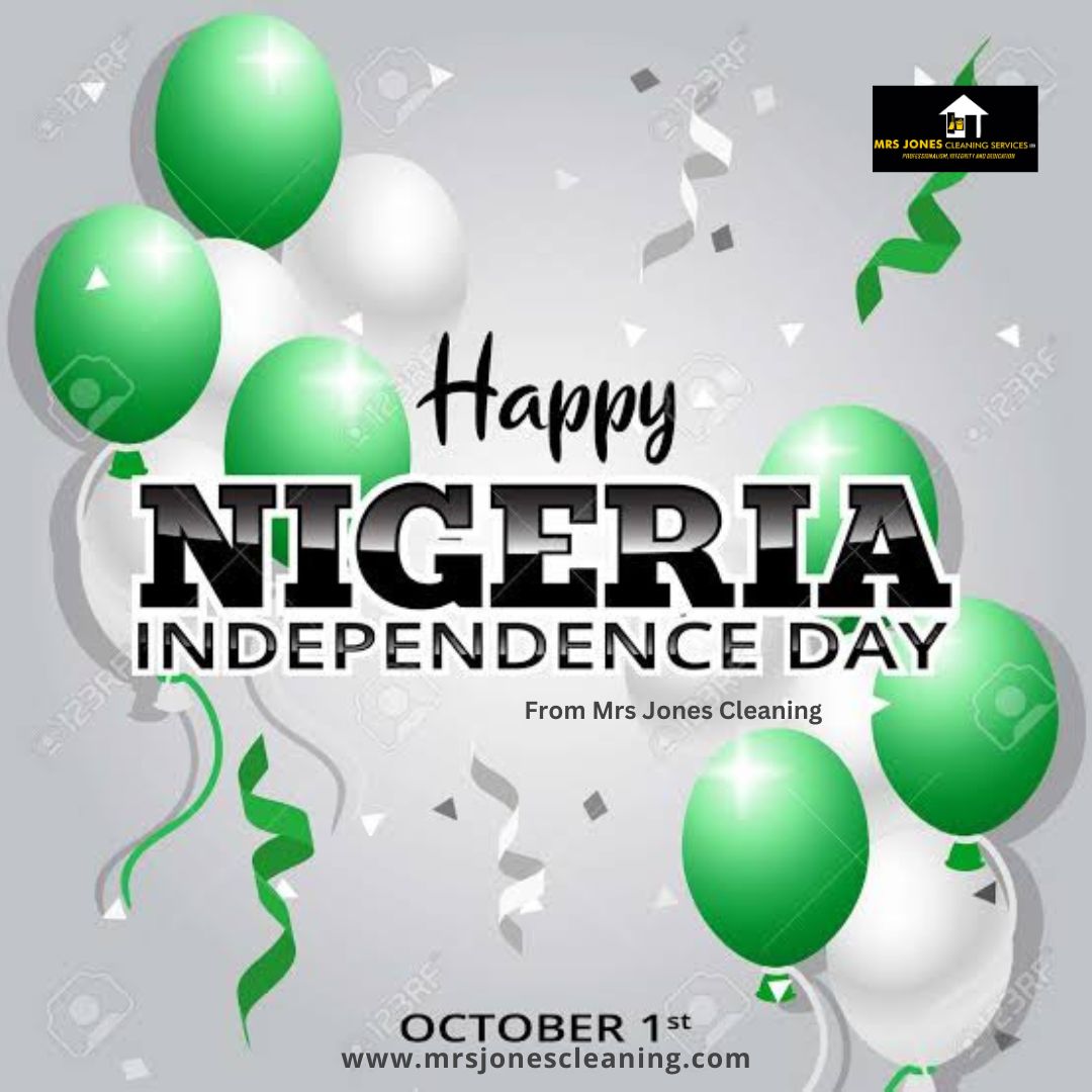MrsJonesCleans's tweet photo. Happy Independence Nigeria 🇳🇬... 

We Believe in the Future of our Country Nigeria and we bless the nation of Nigeria in Jesus Name. Congratulations 🎊 Nigeria 🇳🇬..

From Mrs Jones Cleaning.....
..
#Nigerialndependenceday 
#october1st2023 https://t.co/ug749IiLsT