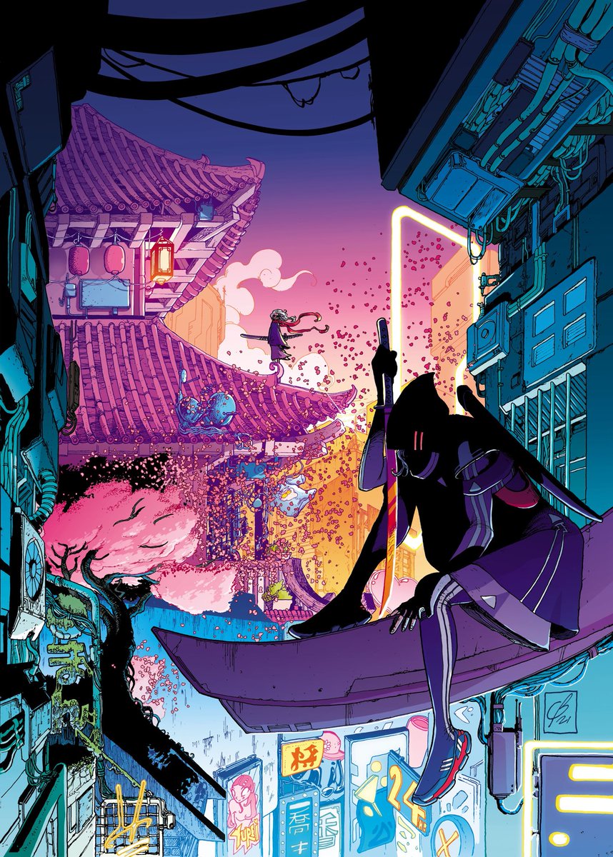 davescook's tweet image. Okay fine I’ll do the shameless thing;
I write a cyberpunk comic series called Killtopia that features real art by very talented humans.
It’s ideal if you’re into Cowboy Bebop, Akira, Ghost in the Shell and Battle Royale + more!
Check it out: Killtopia.co