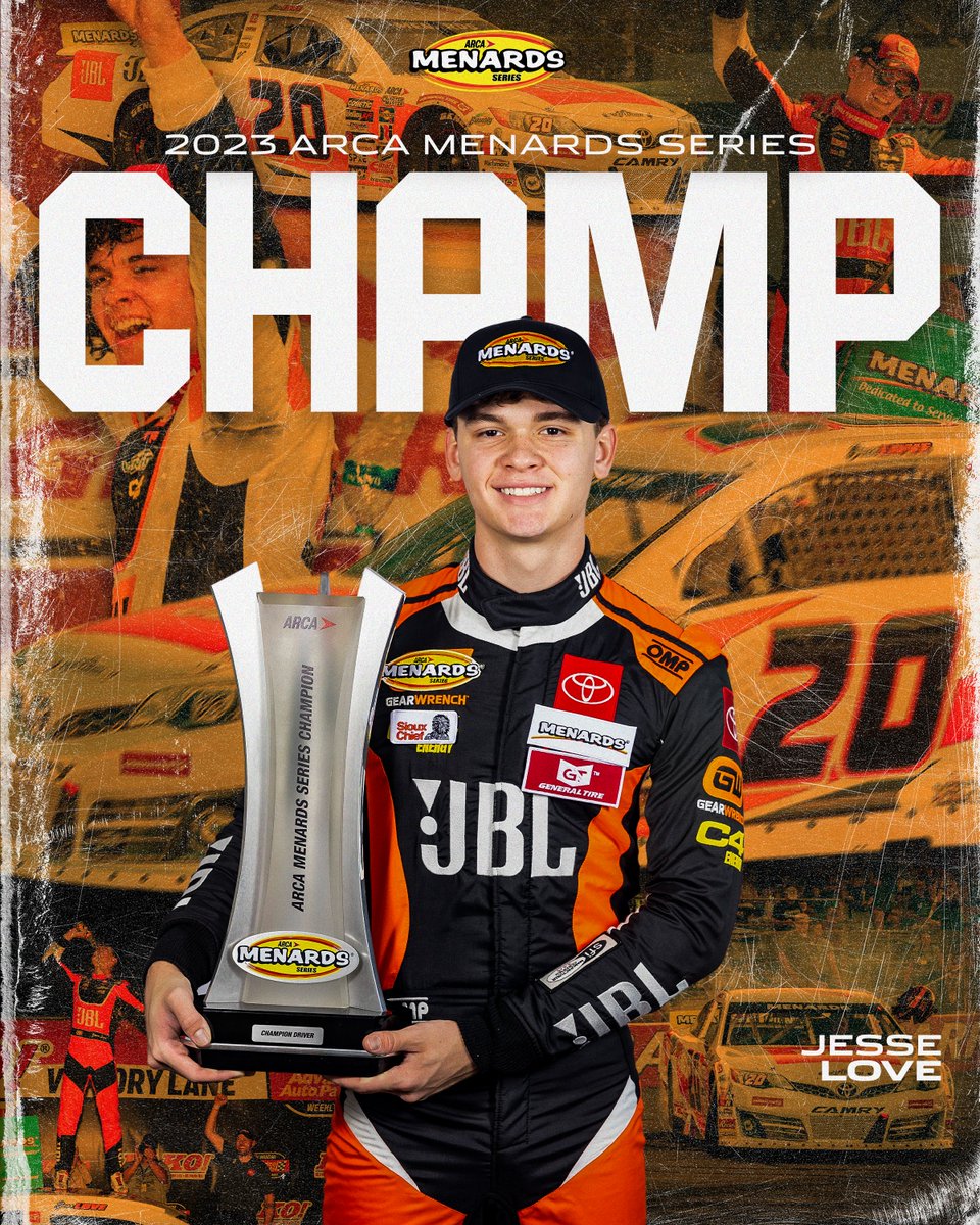 It's official.

<a href="/jesselovejr1/">jesse love jr</a> is the 2023 ARCA Menards Series champion!