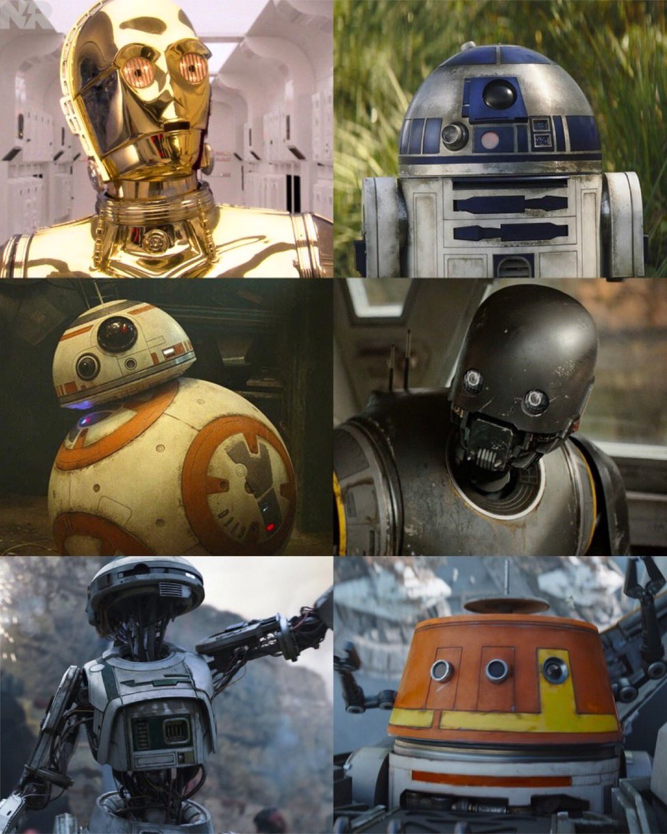 AstromechJ's tweet image. Name something you love about one, some, or all of these mechanical amigos
#3PO #R2 #BB8 #K2SO #L3 #Chopperdroid