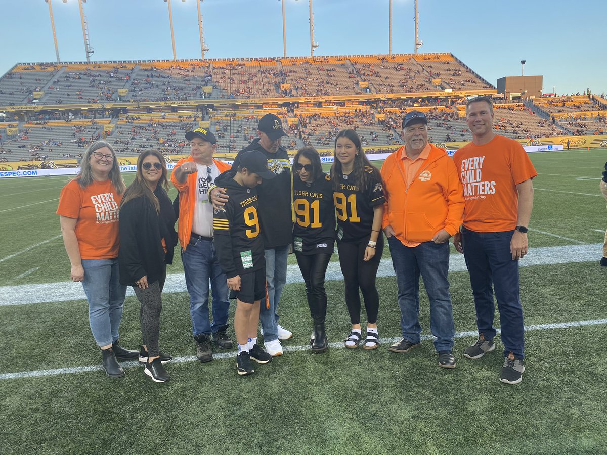 On this Truth and Reconciliation Day @PJCsports football coach and teacher John Macdonald was honoured as an Alumnus of Distinction by the <a href="/Ticats/">Hamilton Tiger-Cats</a> at Tim Hortons Field
