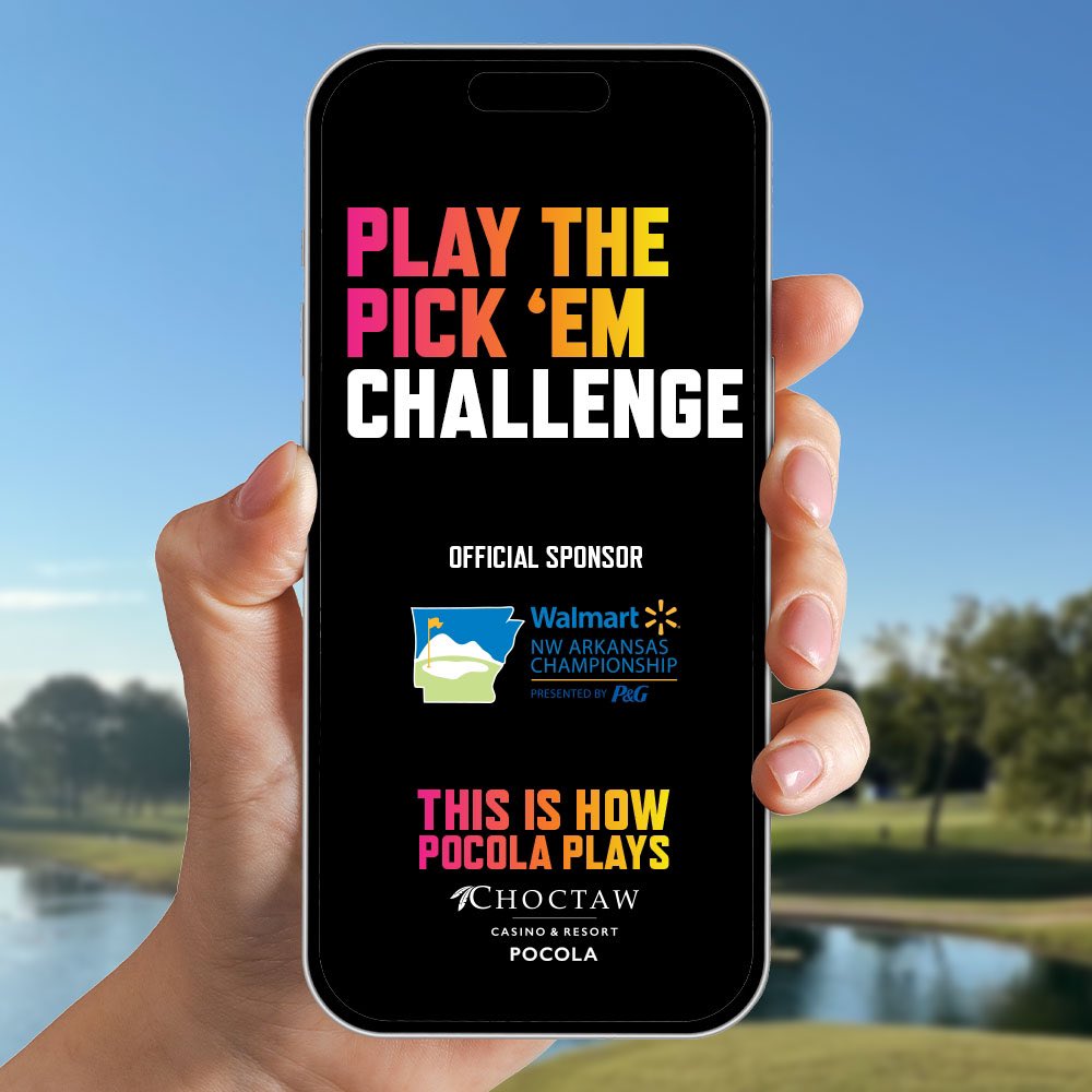 Play the #NWAChampionship Pick Em’ Challenge to try your hand at over $16,000 in prizes! Sign-up to play at ChoctawPickEm.com, or in-person at the Choctaw Club on hole 15.