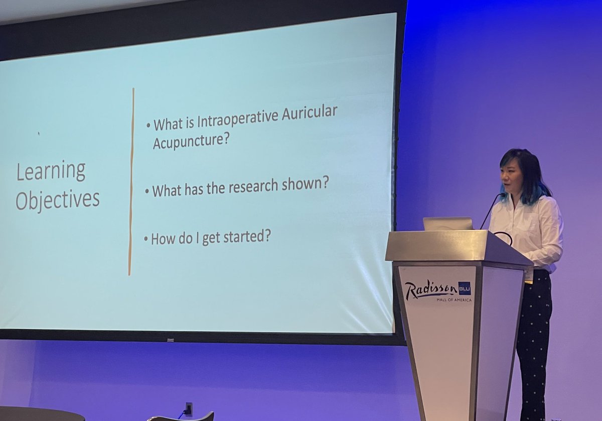 Dr. <a href="/StephChengMD/">Stephanie Cheng, MD, DABMA, FAAMA</a> teaching us about intraoperative auricular acupuncture

💉 what is it?
💉 what is the data?
💉 how can we incorporate this into practice 

<a href="/MSAphysicians/">MN Anesthesiologists</a> <a href="/HSSAnesthesia/">HSS Anesthesiology</a> <a href="/MayoAnesthesia/">Mayo Clinic Department of Anesthesiology</a> <a href="/MayoAnesRes/">MayoAnesthesiaResMN</a> <a href="/ASRA_Society/">ASRA Pain Medicine</a> <a href="/rljohnsonmd/">RLJohnson</a>