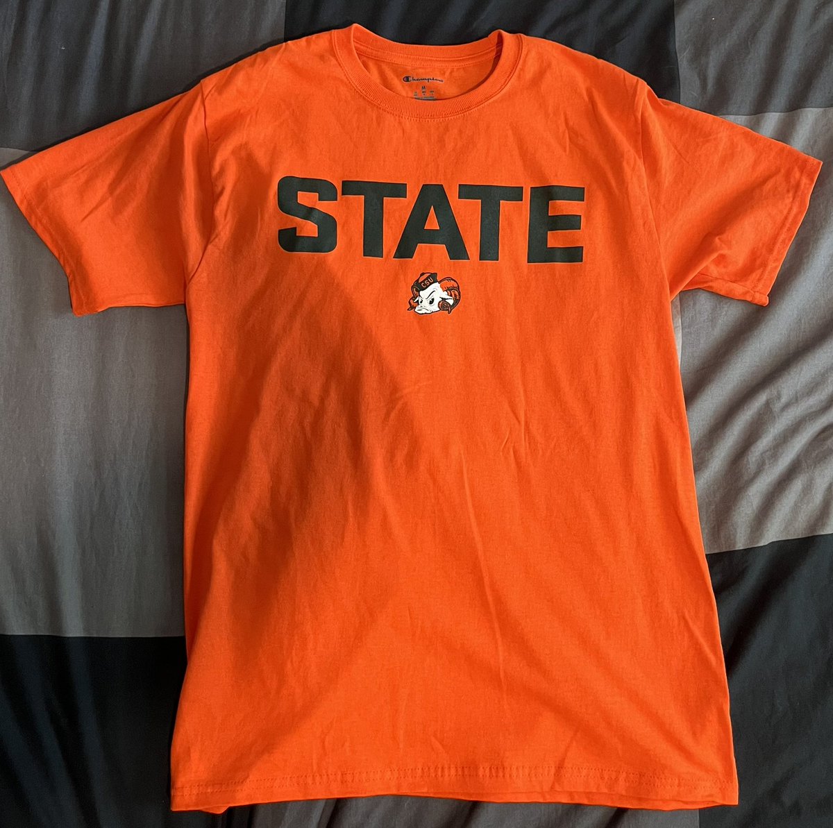 Thanks to an incredibly generous CSU alum and dedicated fan, I was able to get a new orange out STATE shirt! So thankful to be part of a community/fanbase that is so caring and kind. #ProudToBe