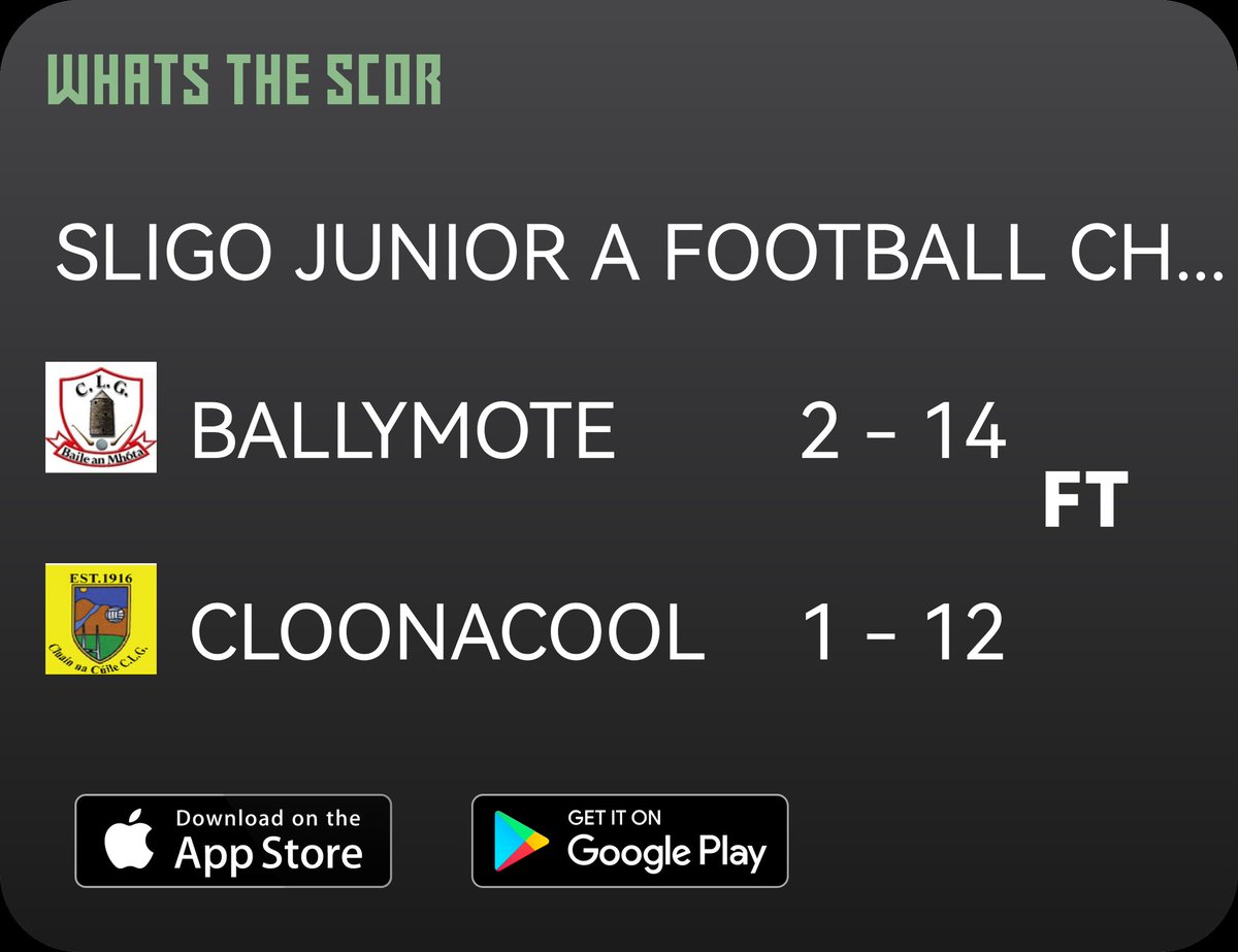 GAABallymote's tweet photo. Get Live Score Updates straight to your phone, download Whats The Scor. Follow us on @WhatstheScor https://t.co/tFZAitGYeK