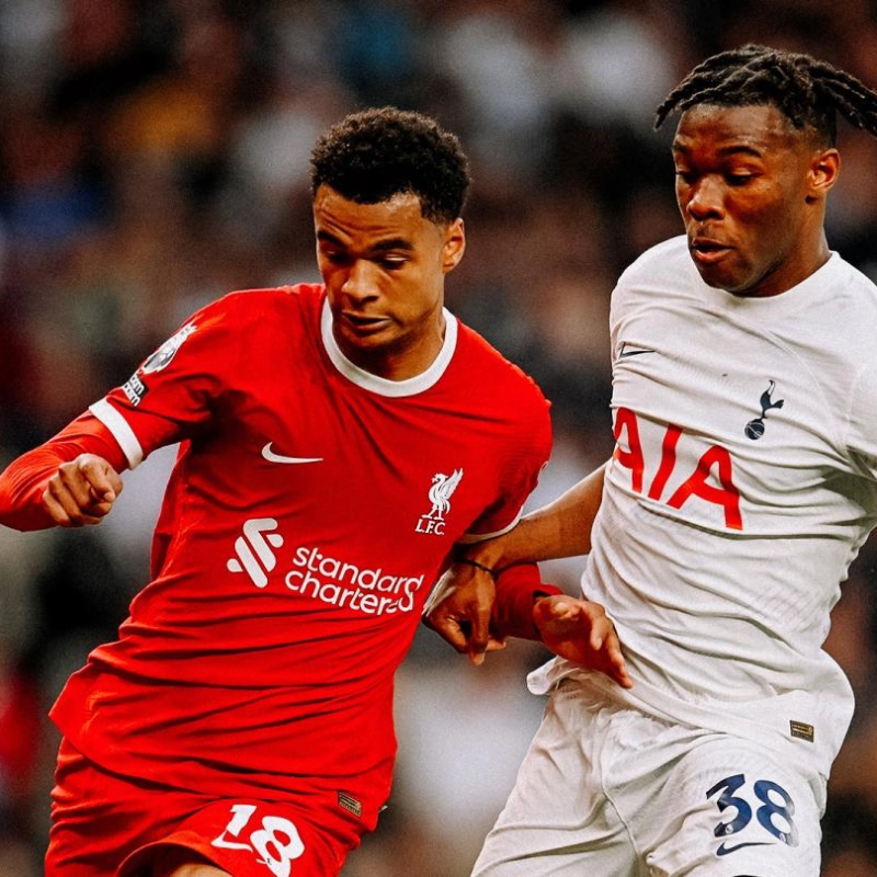 LFC's tweet photo. We are waiting to discover the extent of an injury that Cody Gakpo sustained at Tottenham Hotspur this evening.