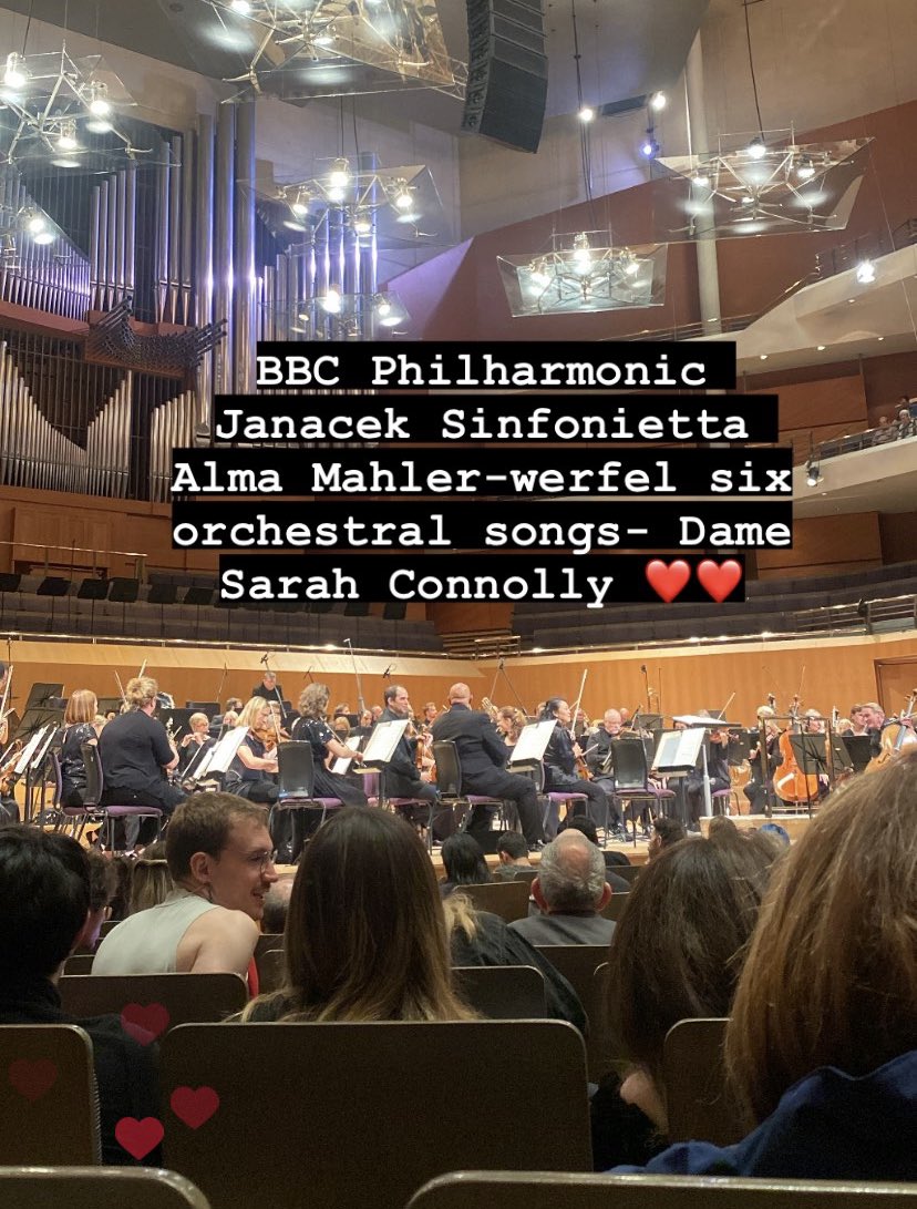 ColganJasmine's tweet photo. Finally getting to see my mezzo idol! My first time hearing Alma Mahler- Werfel Six Orchestral Pieces it was absolutely breathtaking @spconnolly @BBCPhilharmonic @BridgewaterHall @rncmlive https://t.co/WVw3yRs5Kx