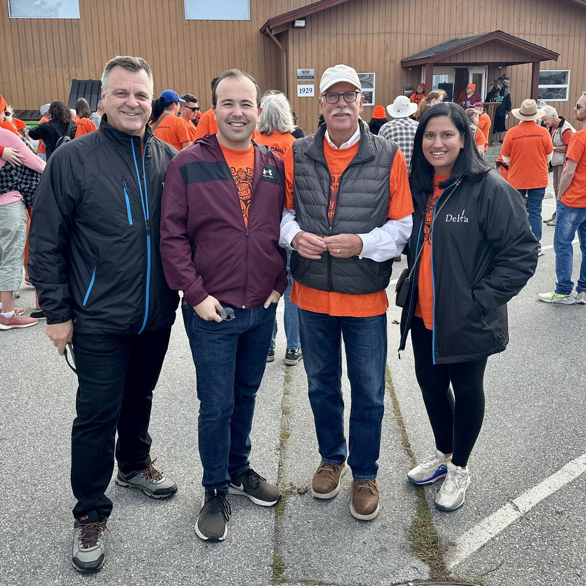 Joined with MLA Ian Paton, Councillors Rod Binder, Jennifer Johal, and Dylan Kruger attended the Every Child Matters walk at Tsawwassen First Nations. #NDTR