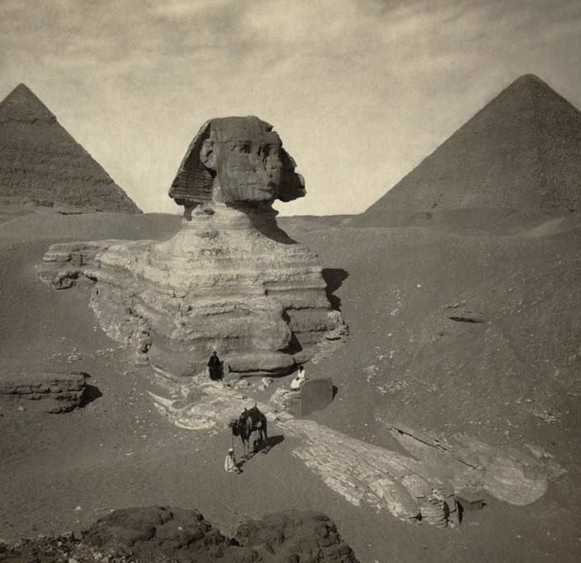 Ancient Egyptian rock crystal ring carved in the shape of a sphinx