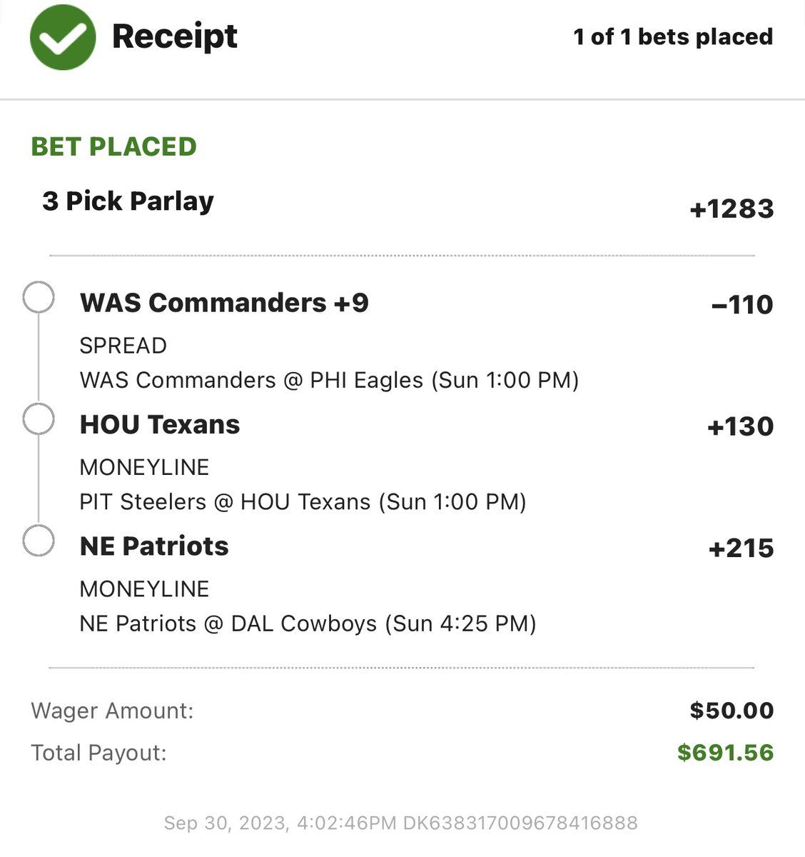 Briansdailydog's tweet photo. An hour late but the DOG has SPOKEN. #parlay #freepickoftheweek #nothing butthedoginme https://t.co/n6XPgBLShq