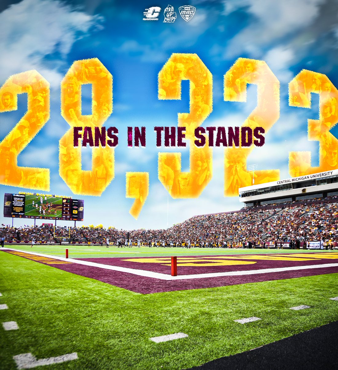 The largest crowd at Kelly/Shorts Stadium since 2016 ‼️ Thank YOU Chippewa Nation - you are truly the best 🥳 #FireUpChips🔥⬆️🏈