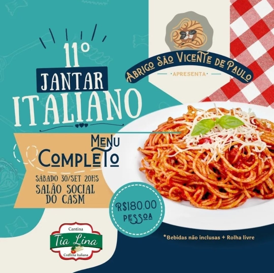 Neste sábado, ajude o Abrigo de Mairinque. No salão social do Casm.