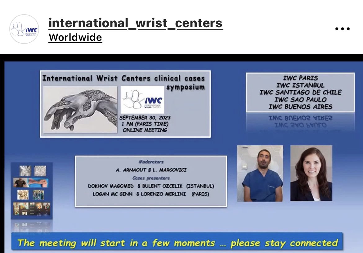 Halimatoune's tweet photo. IWC symposium -session 7. Many thanks to our panelists team for joining  the IWC monthly wrist cases discussions !
Replay available on IWC YouTube channel https://t.co/0h0siylb53
#wristsurgery #elearning #wristwebinar @LucianMarcovici @IrcadIwc @cmathoulin https://t.co/ZE9MBYCKzT
