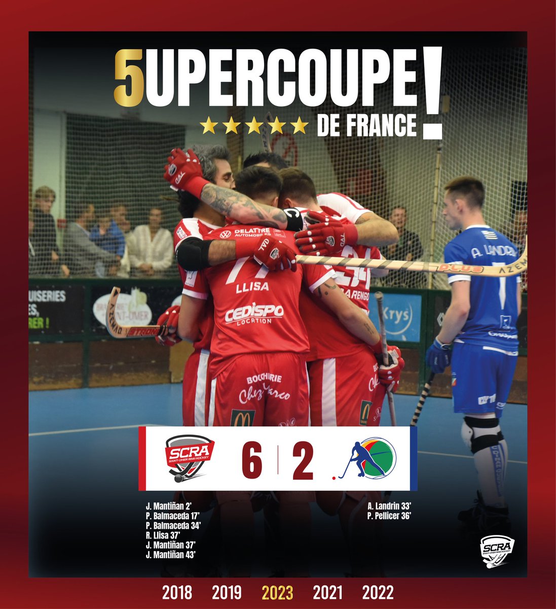 𝟓𝐔𝐏𝐄𝐑𝐂𝐎𝐔𝐏𝐄 𝐃𝐄 𝐅𝐑𝐀𝐍𝐂𝐄 ! 🤩

Le SCRA remporte le premier trophée de la saison, et sa 5e Supercoupe ! Bravo les gars ! 

#NousSommesLeSCRA 🔴⚪️
