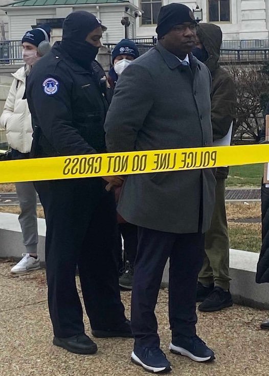 BREAKING: Democrat Congressman Jamaal Bowman has been ARRESTED by capitol police for pulling a fire alarm in the capitol in a desperate effort to delay the House CR vote to keep the government open. Bowman obstructed a government proceeding which is an insurrection by the