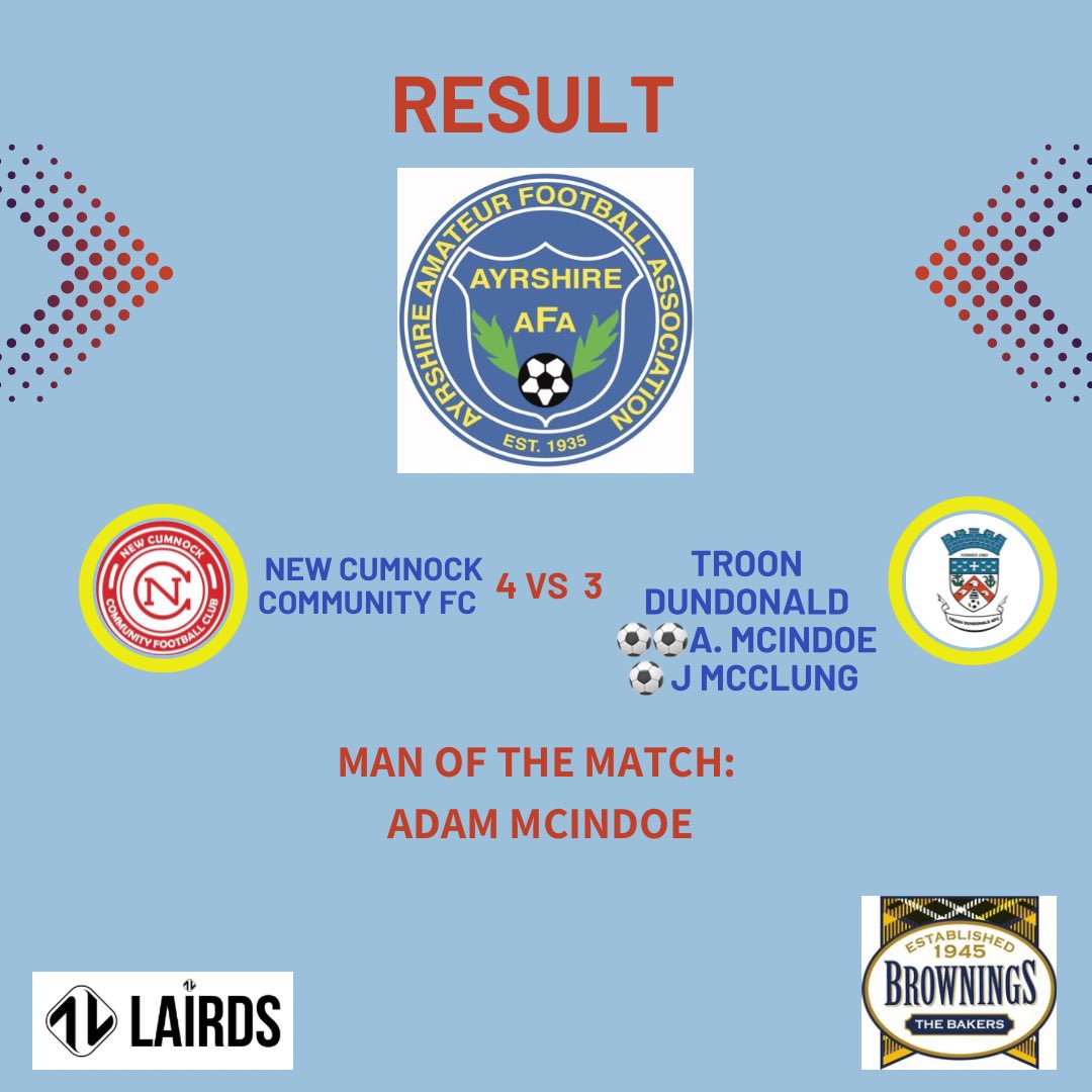 All the best to <a href="/aftonamateurfc/">New Cumnock Community FC</a> for the rest of the season!⚽️
