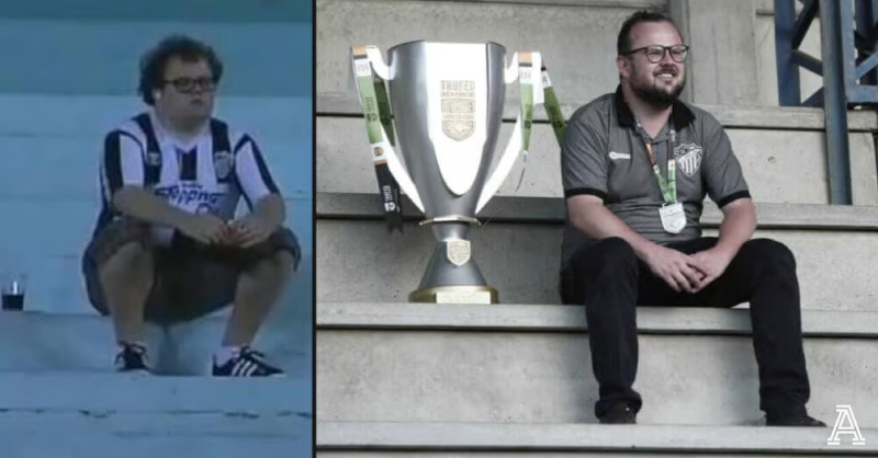 TheAthleticFC's tweet photo. You may not know his name, but there is a good chance you will recognise Tiago Rech.

In 2012, he watched Santa Cruz do Sul play at Gremio. He was the only one in the away end.

In 2020, he watched them win their first title. He was the president.

📝 @jacklang