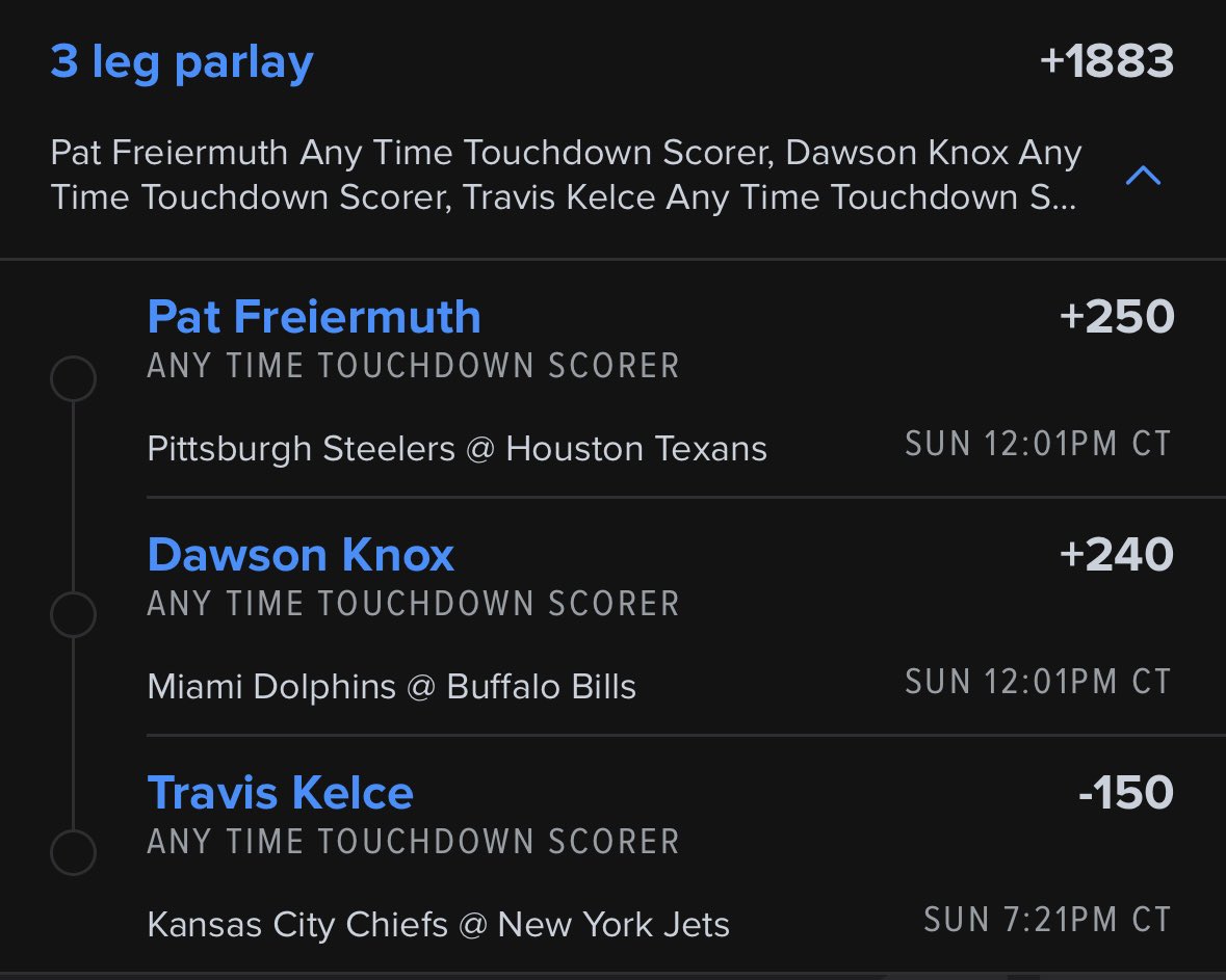 anytimeTDpicks's tweet photo. ATD parlays for week 4 #NFL #anytimeTD #parlay #GambingTwitter https://t.co/JrdnCItVza