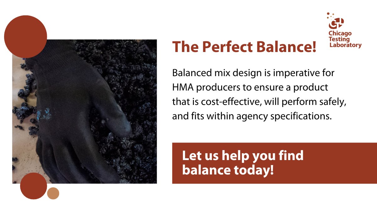 CHITestingLab's tweet image. The professionals at #ChicagoTestingLab have decades of combined experience with balanced mix design of hot mix asphalt (HMA). 

How can we support your next production project? 
bit.ly/47hfMxe 

#HotMixAsphalt #BalancedMixDesign #ProductionProjectSupport #CTL
