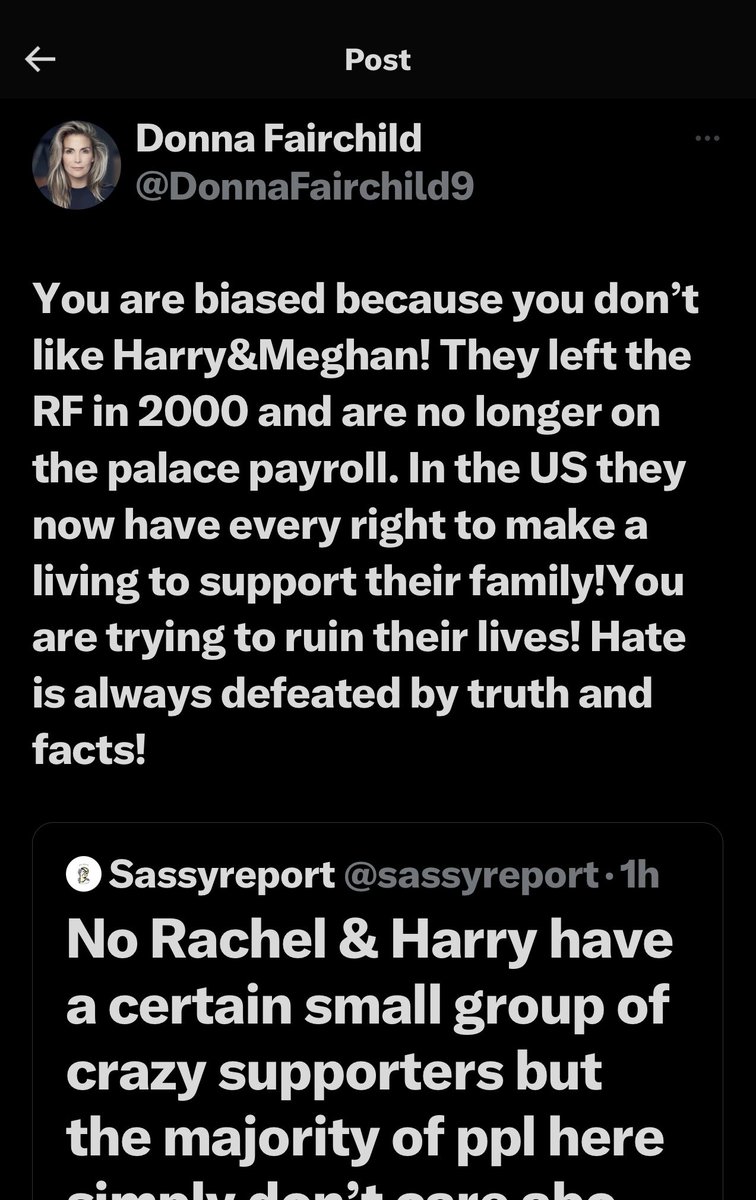 My answer to a hater!
#Sussex                                        #MeghanMarkle