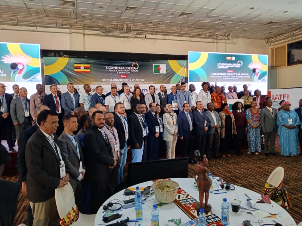 FMwebesa1's tweet photo. The expo which wraps up on Sunday is on the theme "Harnessing Benefits of the Afcfta, strengthening, bilateral trade relations between Uganda & Algeria". I thank the organisers @AnitahAmong @AlgeriaAlumniUG @freezonesug @newvisionwire @DailyMonitor @Parliament_Ug @Odrek_Rwabwogo https://t.co/9jpio4aUzu