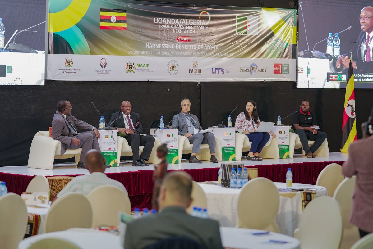 FMwebesa1's tweet photo. The expo which wraps up on Sunday is on the theme "Harnessing Benefits of the Afcfta, strengthening, bilateral trade relations between Uganda & Algeria". I thank the organisers @AnitahAmong @AlgeriaAlumniUG @freezonesug @newvisionwire @DailyMonitor @Parliament_Ug @Odrek_Rwabwogo https://t.co/9jpio4aUzu