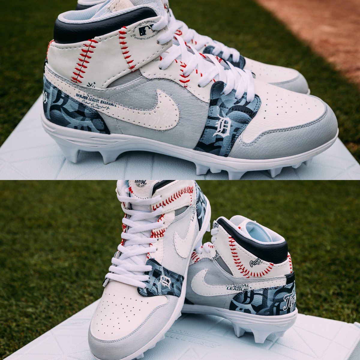 MLBLife's tweet image. The Tigers gave Miggy Jordan cleats made out of baseballs from milestone moments throughout his career 🤯