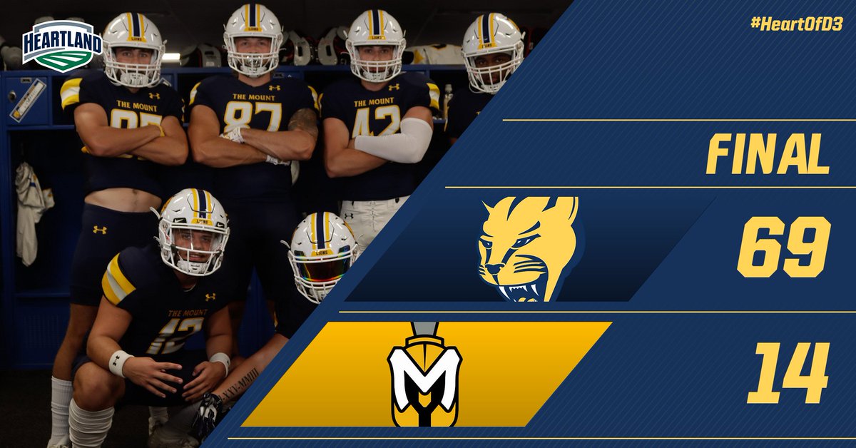 MSJ_Lions's tweet photo. LIONS WIN! Final from Schueler Field! The Mount had an outstanding day on the ground with 356 rushing yards and 5 rushing Tds.  Finishing with 653 all purpose yards. See you next week  as we face Defiance !
#MountUp #DEFENDtheMOUNT #ClimbHigher #HeartOfD3 #d3fb https://t.co/QVvpOdN0IB