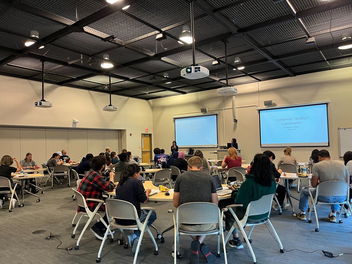 We had an absolutely amazing turnout for our first workshop of the semester! Huge thanks to Mackenzie (<a href="/chapmackenzie/">Mackenzie Chapman</a>) for sharing her expertise on isothermal titration calorimetry with us. #science #workshop #boilerbiophysics