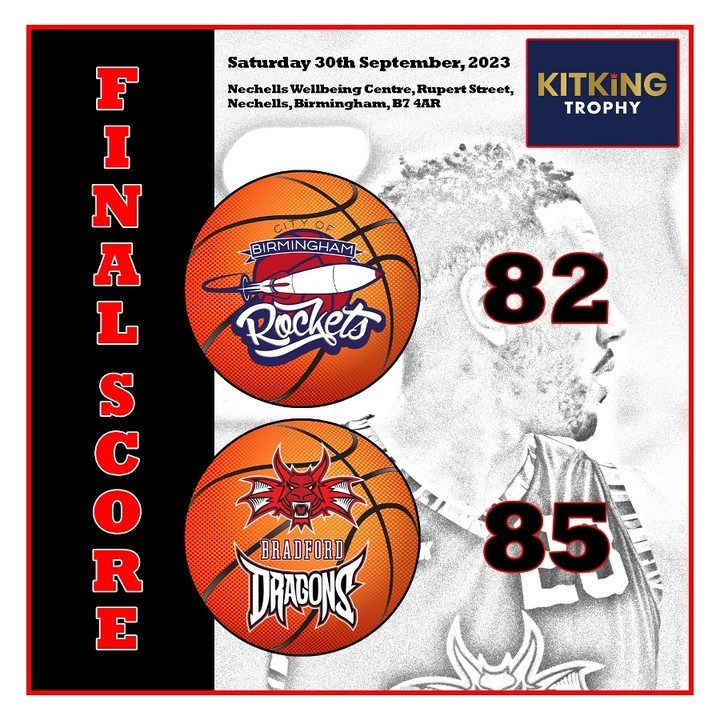 Wow! What a game that was. It went down to the wire but the Dragons are in the KitKing Trophy Semi Finals. #BradfordDragons #Basketball #OneClubOneFamily #KitKingTrophy #COBRockets