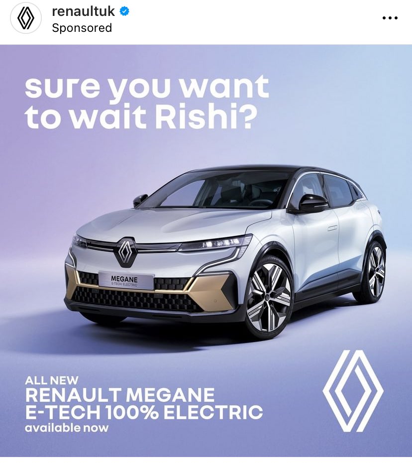 Synchronicity34's tweet photo. Car companies just basically laughing at Sunak now.
#BEV is the way. https://t.co/6KnLAAABAO