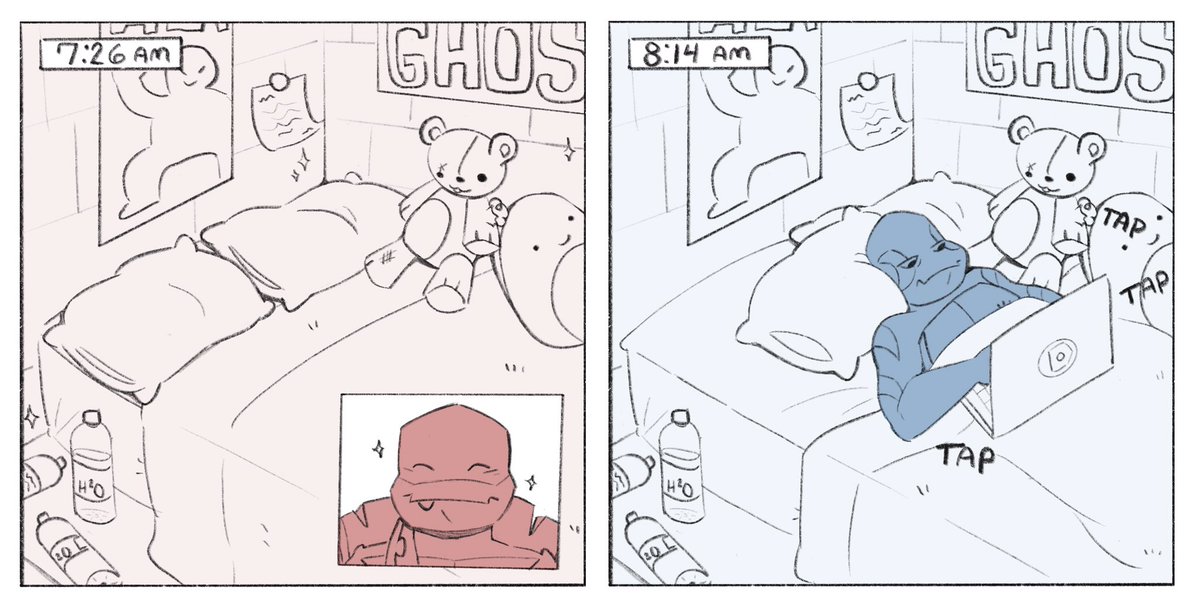 citristik's tweet photo. Raph has the biggest coziest bed and to much smaller turtles it is the height of luxury #rottmnt #UnpauseRiseoftheTMNT #RiseSeason3 https://t.co/ezlLy4fUVw