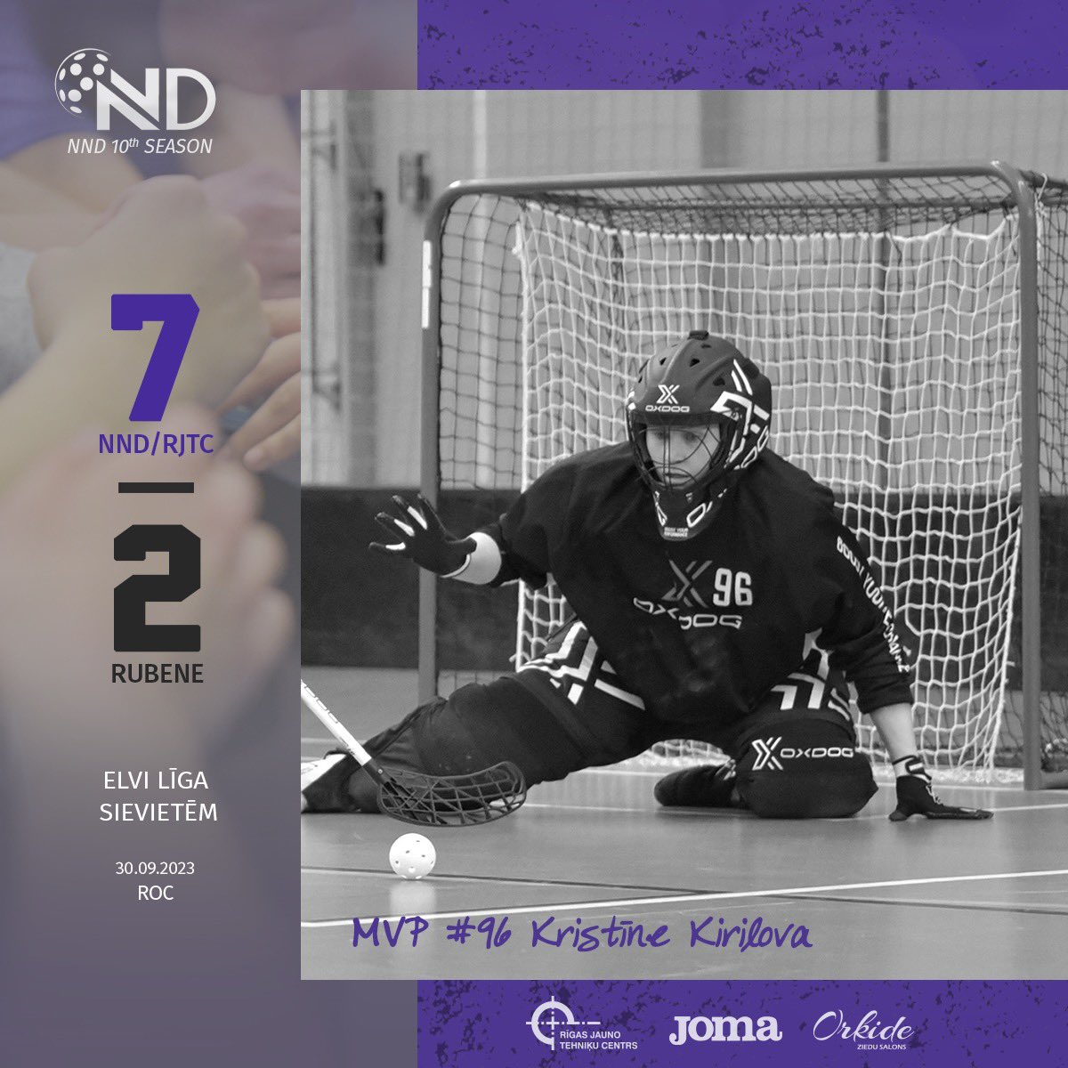 NND/RJTC meitenes sāk sezonu ar uzvaru pret pagājušā gada čempionēm (7:2) 🥳 Par spēles MVP atzīta komandas jaunpienācēja #96 Kristīne Kirilova ⭐️ 
Teicams komandas sniegums! 
Tā turēt! 💜