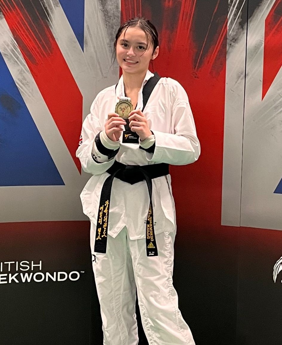 Very pleased with my performances today, winning gold to become British National Champ (Cadets -51kg) 2023. As ever, thank you to Master Claire Howard. #BackingTheBest @TeamSportsAid @GajokTaekwondo