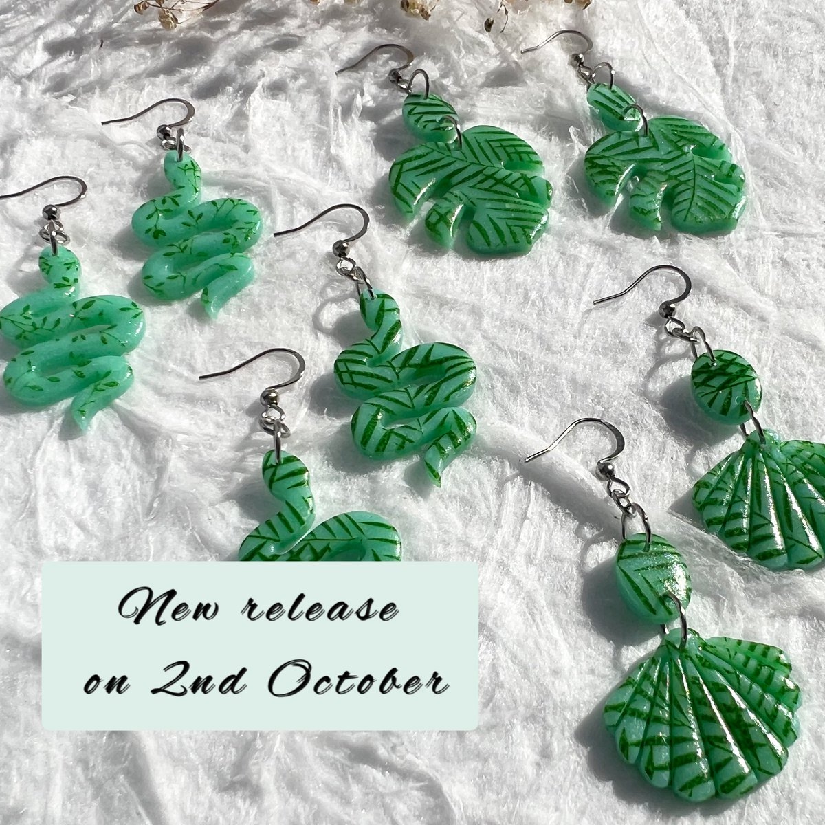 LeonNataCreate's tweet photo. Release day tomorrow on 2nd October 💚💚💚 #earringsforsale #clayjewelry #australianmaker #acssesories #funkyearrings #earringsonline #earringshop #australianmade #fashionstyleblogs #earringsaddict #brisbanefashion #leonnatacreate https://t.co/OlYuqSQ1lA