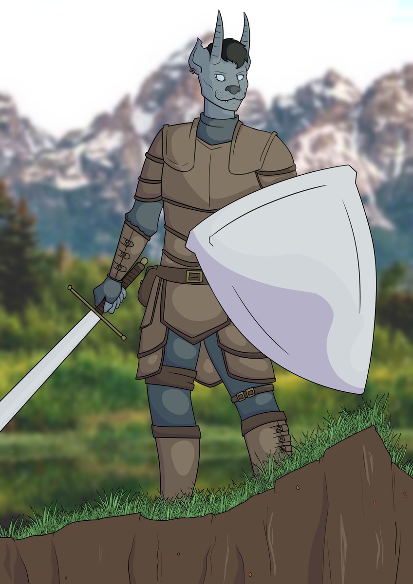 HarryDoesArt's tweet photo. Garth, the Catfolk Tiefling Fighter. #PathfinderArt #Pathfinder2e #CharacterArt #Tiefling #Catfolk https://t.co/AMUys5qV5Z