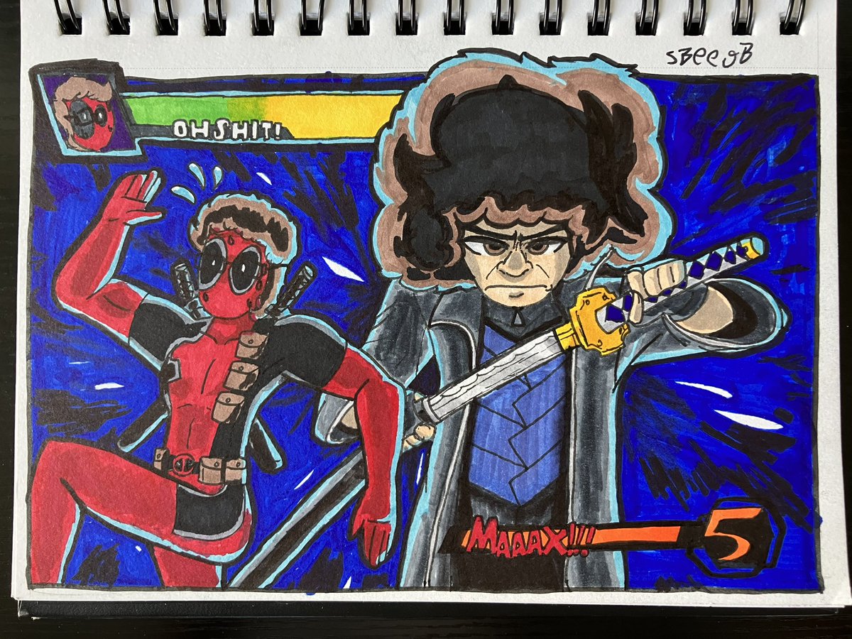 MarioReactor's tweet image. My mvc3 friends asked if I can do a fanart for them in their mains outfits
#marvelvscapcom3 #deadpool #vergil #fanart