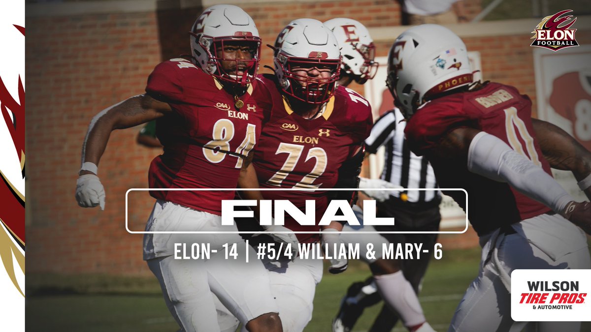 The Phoenix take down #5 William &amp; Mary! #AED

@caafootball @ncaafcs <a href="/elonuniversity/">Elon University</a>