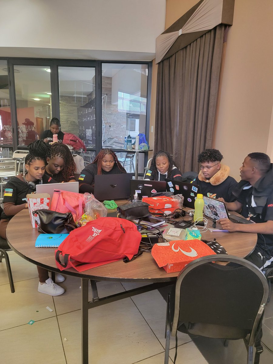 MozDevz's tweet photo. Coding across borders.  🔥

The #WonderTech team is representing Mozambique at the Annual Geekulcha Hackathon,  taking place at the University of South Africa,  UNISA, Pretoria.  🙌🏽 

#GKHack23 #mozdevzeverywhere #Mozambique https://t.co/lv5STb5e2K