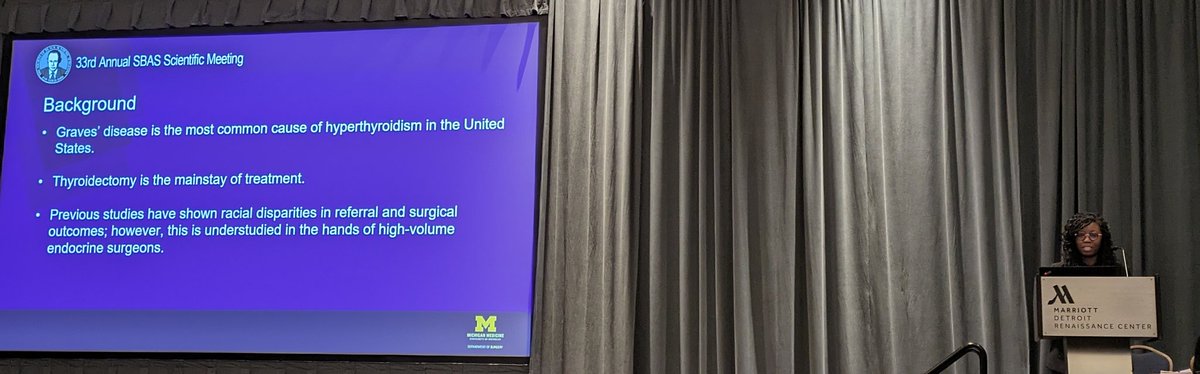 The inimitable <a href="/Autumnbeavers3/">Autumn Beavers</a> presenting her research on Graves disease outcomes in minorities! Excellence personified <a href="/UABSurgery/">UAB Surgery</a> #SBASUMich2023