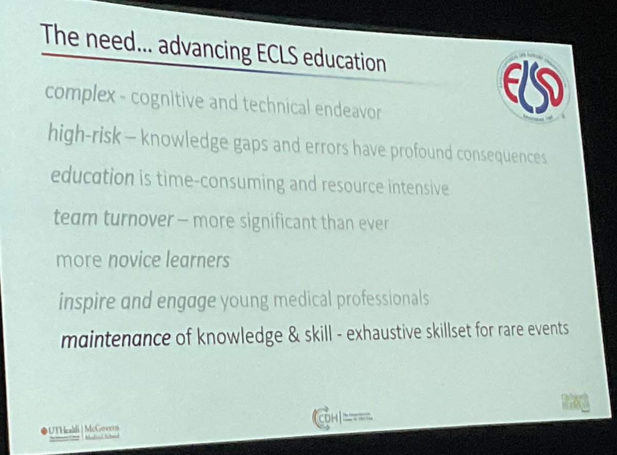 abribriesco43's tweet photo. /5 #ELSO2023 @ELSOOrg 

#MatthewHarting/@UTHealthHouston on #VirtualReality in #ECLS

-#ECMOEdu is both #cognitive &amp; #technical
-very defined #need on multiple levels
-#Transformative experience ➡️ #Durable #KnowledgeGains
-Create something that #Inspires while #Educating https://t.co/JXsWRb4VkN