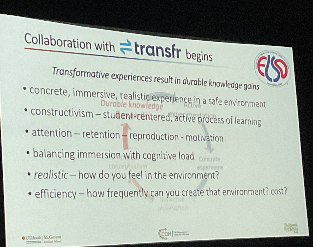 abribriesco43's tweet photo. /5 #ELSO2023 @ELSOOrg 

#MatthewHarting/@UTHealthHouston on #VirtualReality in #ECLS

-#ECMOEdu is both #cognitive &amp; #technical
-very defined #need on multiple levels
-#Transformative experience ➡️ #Durable #KnowledgeGains
-Create something that #Inspires while #Educating https://t.co/JXsWRb4VkN